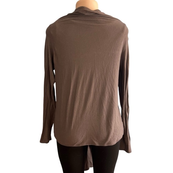 Sundance Brown Long Open-Front Cardigan Sweater Lightweight - Picture 9 of 10